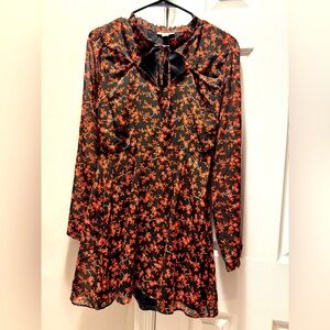 Floral mini sheer dress!